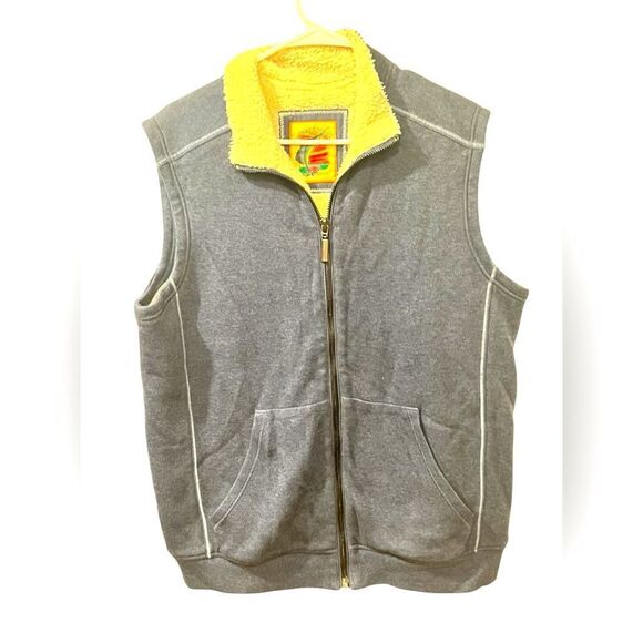 TOMMY BAHAMA US Men’s sz M Blue Cotton Sweater Knit Sherpa Lined Zip Vest Jacket - Picture 1 of 5